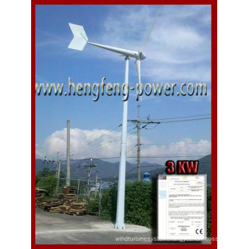 IEC 6140-2 Compliant 3000W wind generator with free stand tower 9m